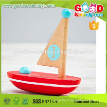 Yunhe Bon Jouets en bois Vente en gros à la main Nouveau bateau Blue Color Wood Baby Toy